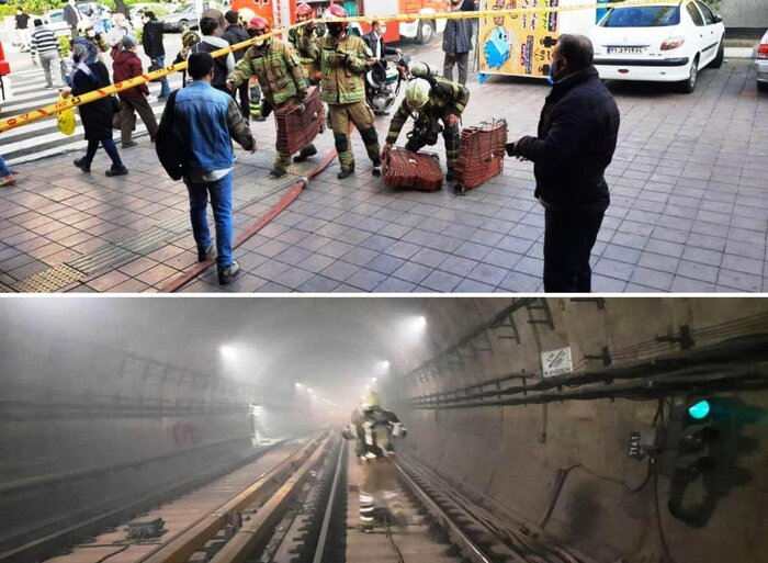 اتصال برق، علت آتشسوزی در ایستگاه مترو اکباتان