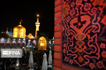 Holy shrine of Imam Reza in the night of demise anniversary of Holy Prophet