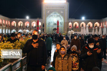 Holy shrine of Imam Reza in the night of demise anniversary of Holy Prophet