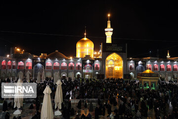 Holy shrine of Imam Reza in the night of demise anniversary of Holy Prophet