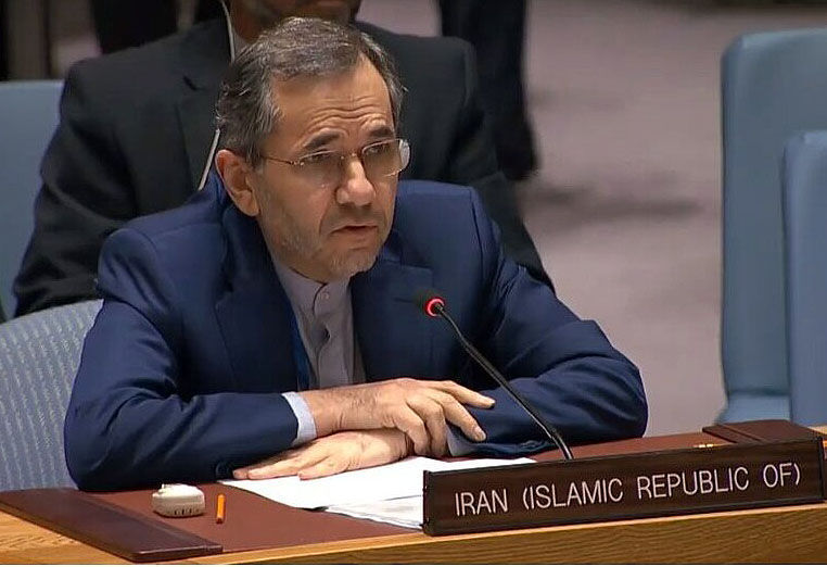 Iran UN Envoy slams US unlawful sanctions 