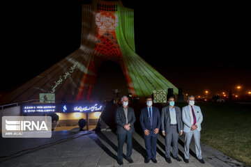 Video mapping projected on Azadi Tower to sympathize with Afghanistan