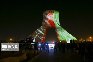 Video mapping projected on Azadi Tower to sympathize with Afghanistan