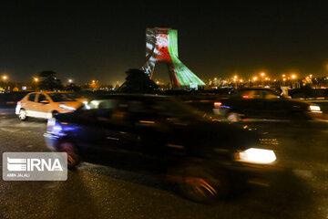 Video mapping projected on Azadi Tower to sympathize with Afghanistan