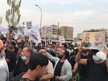 تجمع در مرکز بغداد در مخالفت با اشغالگری آمریکا
