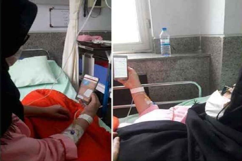 معلم قزوینی در بستر بیماری دست از آموزش مجازی برنداشت