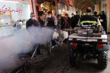 Disinfecting streets in Iran