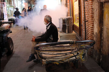 Disinfecting streets in Iran