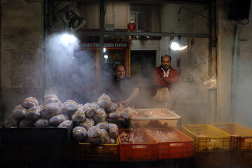 Disinfecting streets in Iran