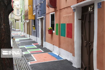 Colorful Alley in Iran's Tehran District 9