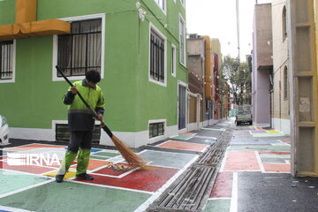 Colorful Alley in Iran's Tehran District 9