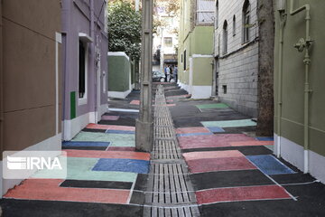 Colorful Alley in Iran's Tehran District 9