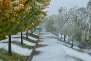 Snow covers Orumiyeh in autumn