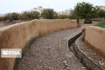 Enjila Garden alley in Fall in centeral Iran; Semnan