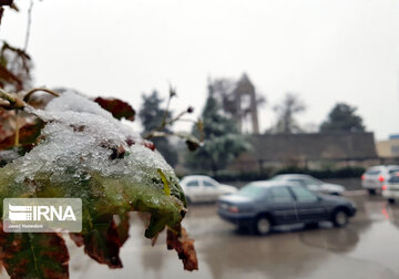 伊朗哈马丹市迎来今年首场秋雪