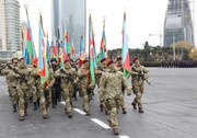 با حضور علی اف و اردوغان رژه نظامی ارتش جمهوری آذربایجان برگزار شد