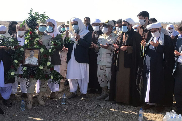 پیکر شهید مرزبانی در زهک تشییع و خاکسپاری شد