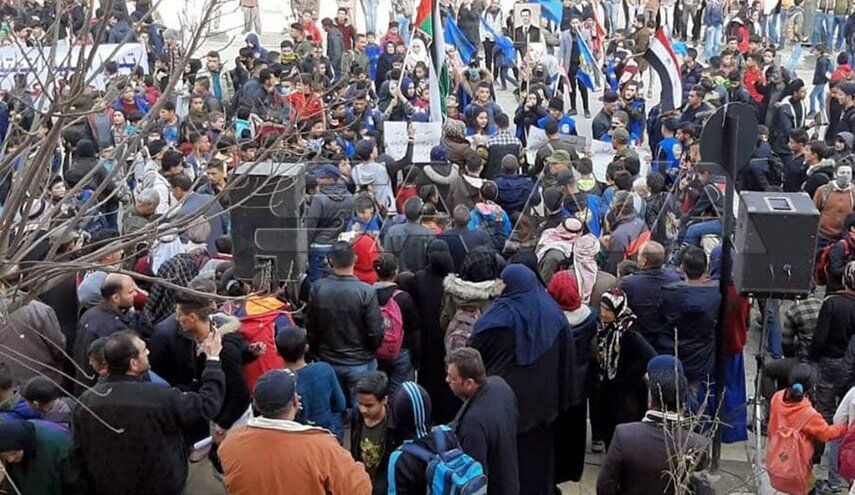 تجمع اعتراضی مردم الحسکه سوریه علیه ترکیه
