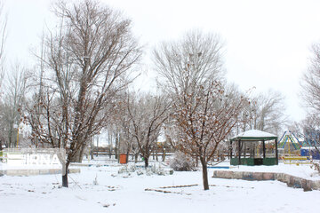 Snowy day in last days of Autumn in Northwestern Iran