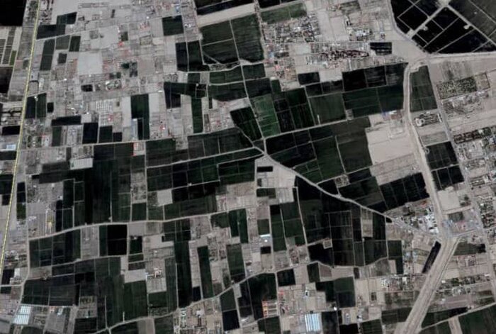 عکس هوایی از نمونه تغییر کاربری زمین کشاورزی در استان اصفهان