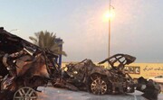 خودروهای شهیدان سلیمانی و المهندس به محل شهادت انتقال یافت