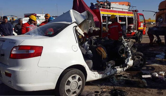 تصادف در راه سراوان- گَشت یک کشته و ۶ زخمی برجا گذاشت