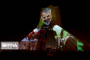 Video mapping on 1st anniversary of Lieutenant General Qassem Soleimani's assassination