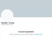 حساب کاربری ترامپ در توئیتر تعلیق شد