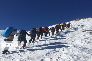 Climbers conquer Oshnavieh mountains in northwestern Iran