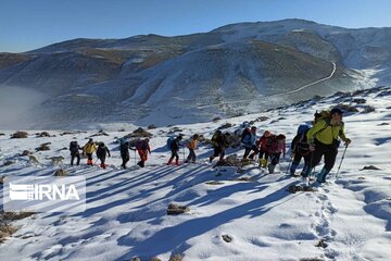 Climbers conquer Oshnavieh mountains in northwestern Iran