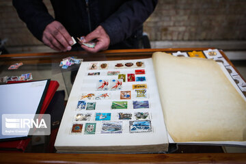 Postage stamps and Iranian philatelic Friday Market in Tehran