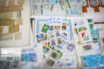 Postage stamps and Iranian philatelic Friday Market in Tehran