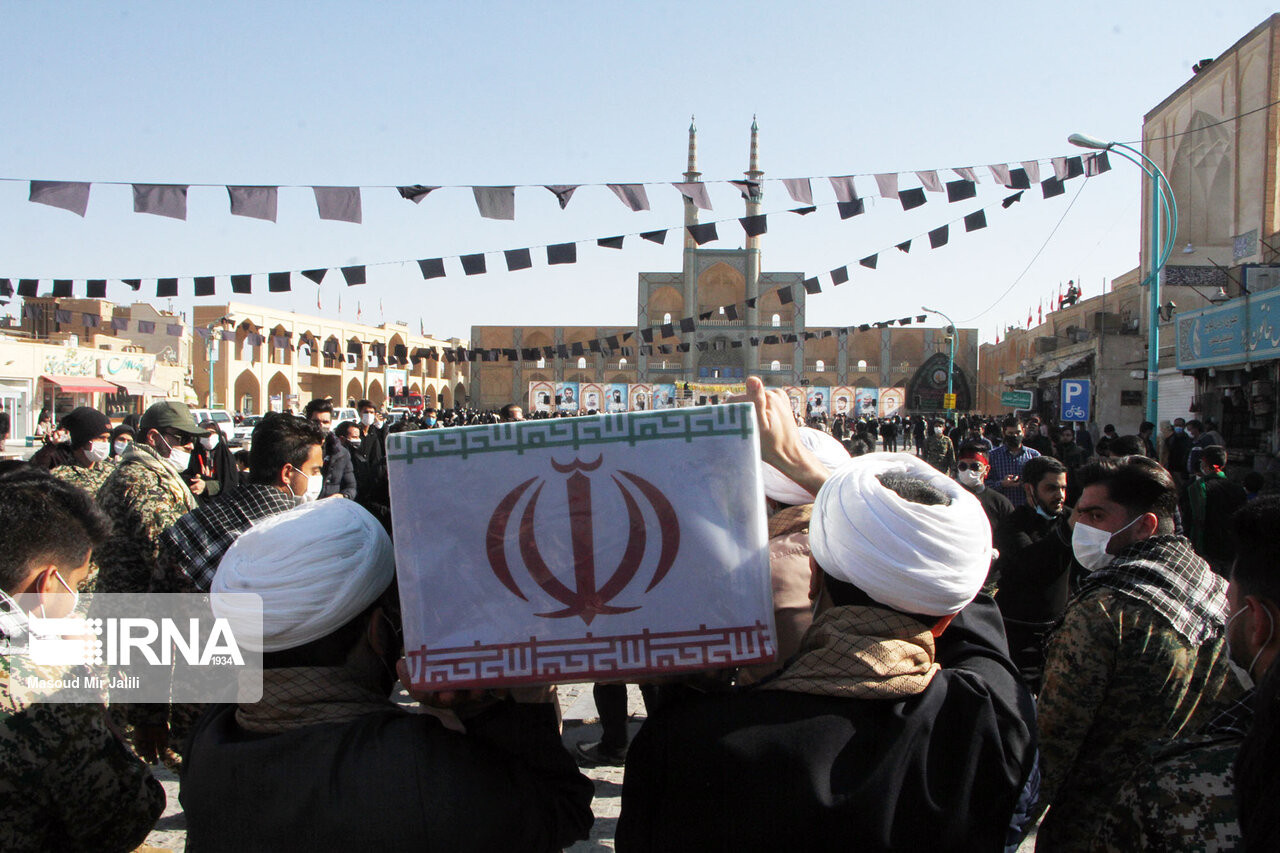 تشییع چهار شهید گمنام در یزد