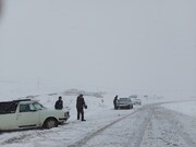 برف و کولاک در جاده‌های استان اردبیل 