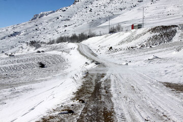 بارش برف جاده یاسوج- چرام  را مسدود کرد