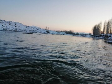 زیبایی‌های حاشیه 2 رودخانه زرینه و سیمنیه رود بوکان در فصل زمستان