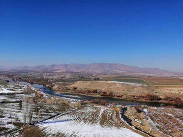 زیبایی‌های حاشیه 2 رودخانه زرینه و سیمنیه رود بوکان در فصل زمستان