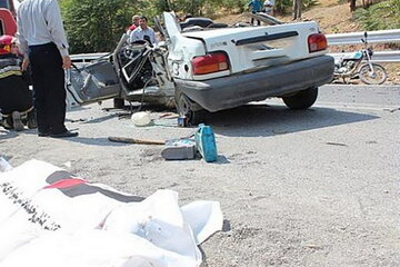 تصادف سه خودروی سواری در بیجار یک کشته و چهار مصدوم برجا گذاشت