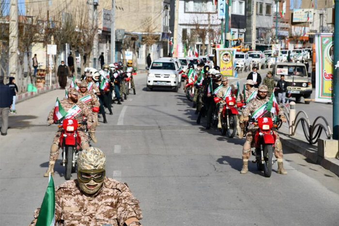 رژه موتوری گرامیداشت  ۲۲ بهمن در شهرهای مختلف کردستان