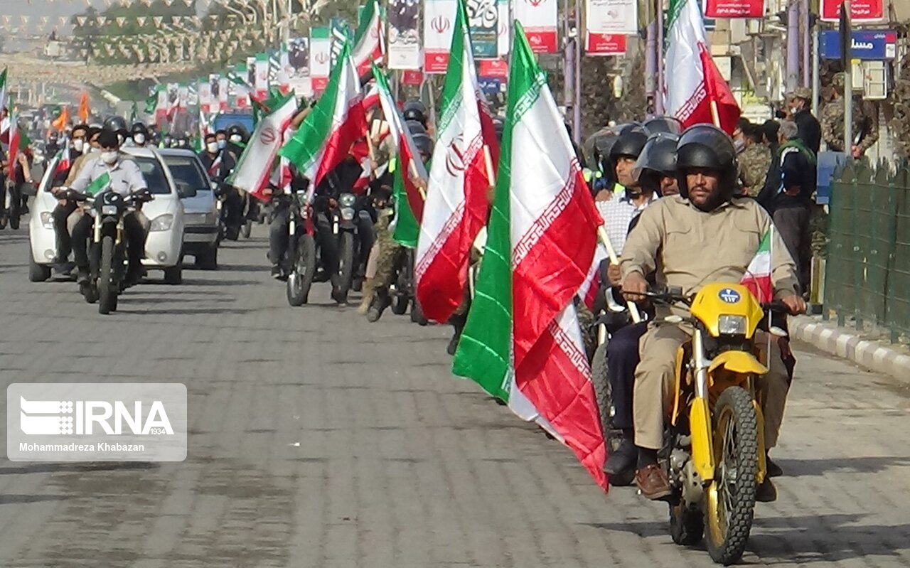 فیلم- راهپیمایی خودرویی و موتوری روز ۲۲ بهمن ماه در اهواز