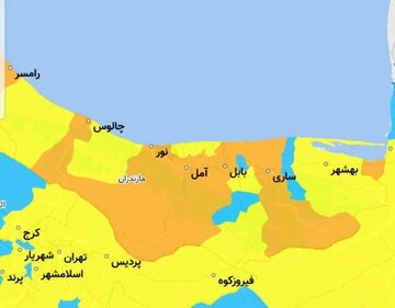 وضعیت کرونایی هفت شهرستان مازندران نارنجی است