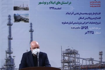 مراسم بهره برداری از طرح های ملی وزارت نفت در بوشهر