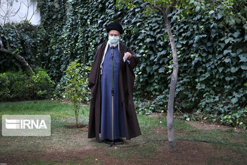 Supreme Leader plants trees on national tree planting day