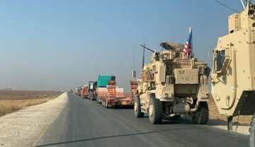 انتقال یک کاروان طویل نظامی آمریکا از عراق به سوریه