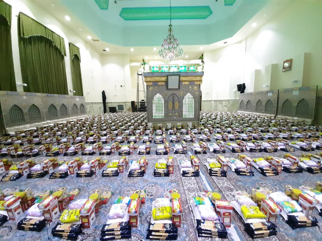 توزیع ۱۰۰۰ بسته معیشتی در امامزادگان قلب تهران