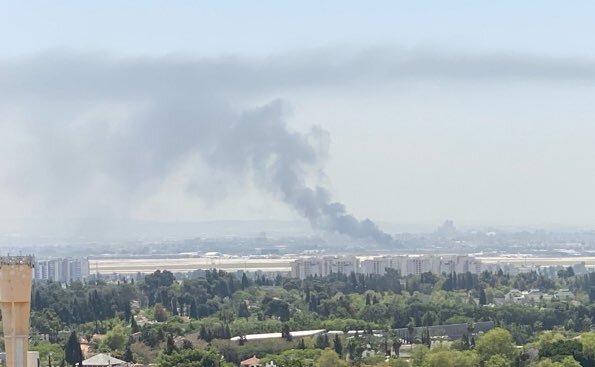 آتش‌سوزی گسترده در حوالی فرودگاه بن گوریون فلسطین اشغالی