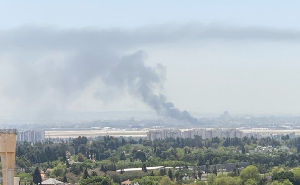 آتش‌سوزی گسترده در حوالی فرودگاه بن گوریون فلسطین اشغالی