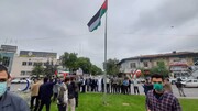 پرچم فلسطین در برخی شهرهای گلستان برافراشته شد