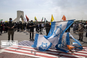 Cérémonies spontanées de la Journée mondiale de Qods aux emblématiques places Liberté et Révolution de Téhéran