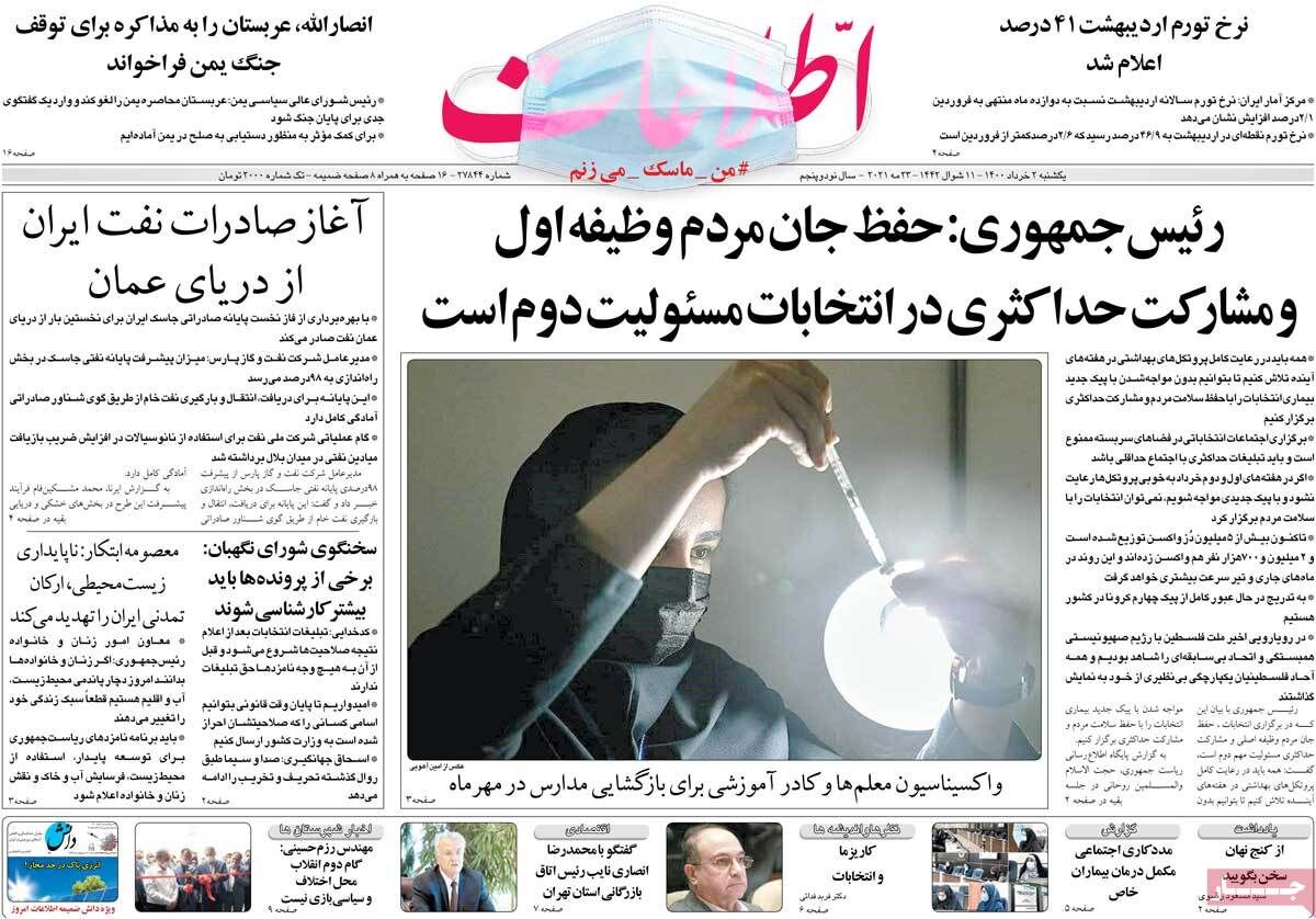 مرور روزنامه‌های ۲ خرداد ۱۴۰۰
